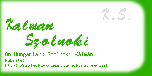 kalman szolnoki business card