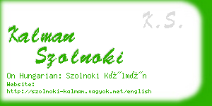 kalman szolnoki business card